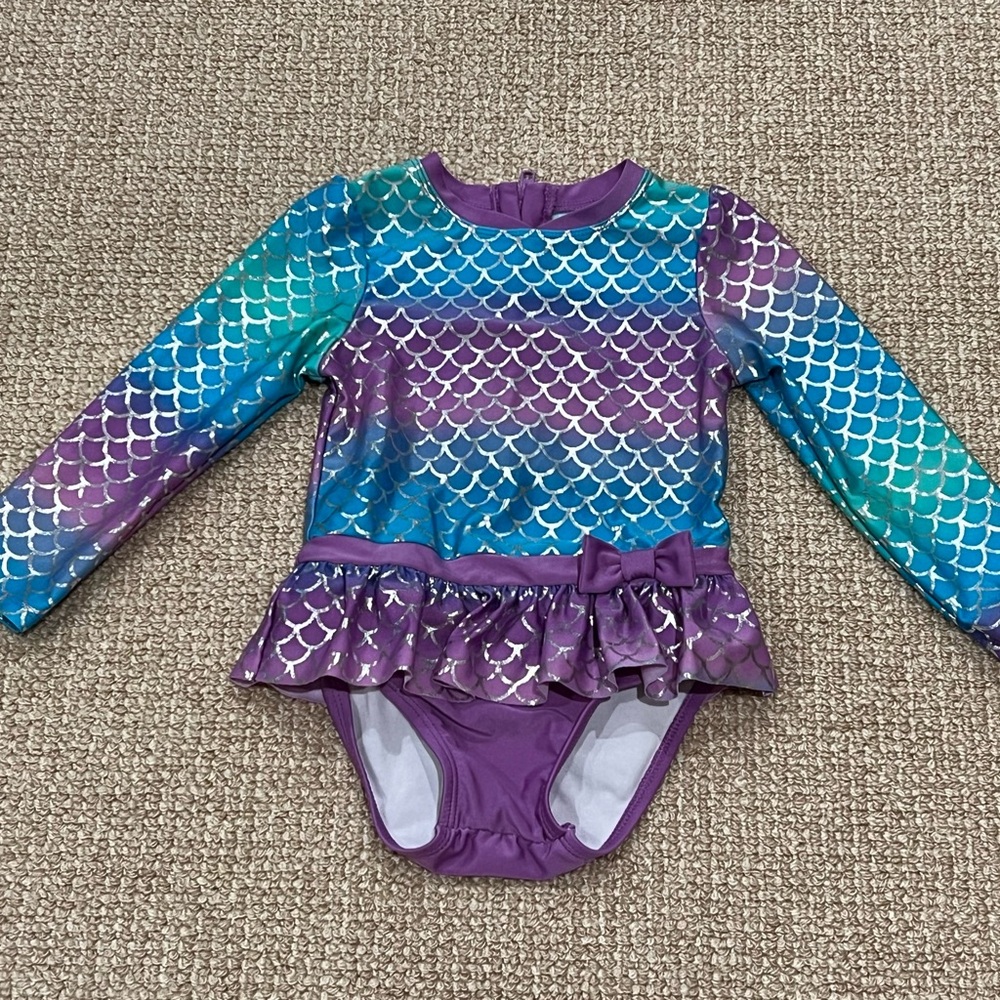 Cat & Jack toddler girls mermaid one piece bathing suit size 3T MINT Condition